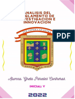 Analisis Del Reglamento de Investigación e Innovacion Del