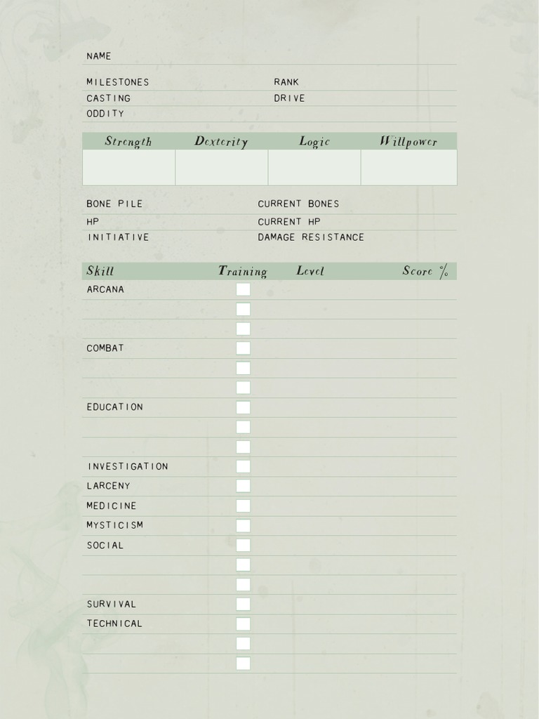 Sigil & Shadow Character Sheet | PDF | Computers