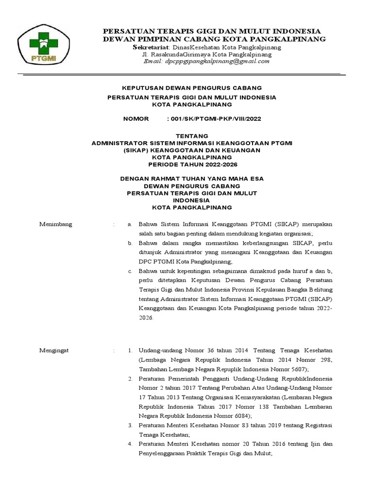 Administrator SIKAP PTGMI Pangkalpinang | PDF | Bisnis
