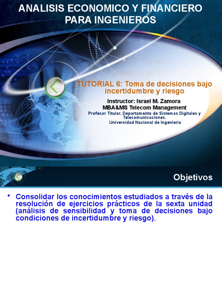 TUTORIAL 6 - Toma de Decisiones Bajo Incertidumbre y Riesgo | PDF ...