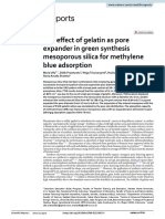 The Effect of Gelatin As Pore Expander in Green Synthesis Mesoporous Silica For Methylene Blue Adsorption