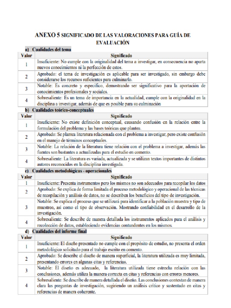 Significado de Las Valoraciones | PDF