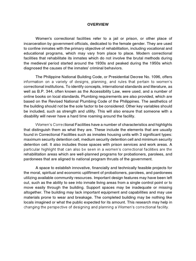 Women's Correctional Facility Overview | PDF | Door | Prison