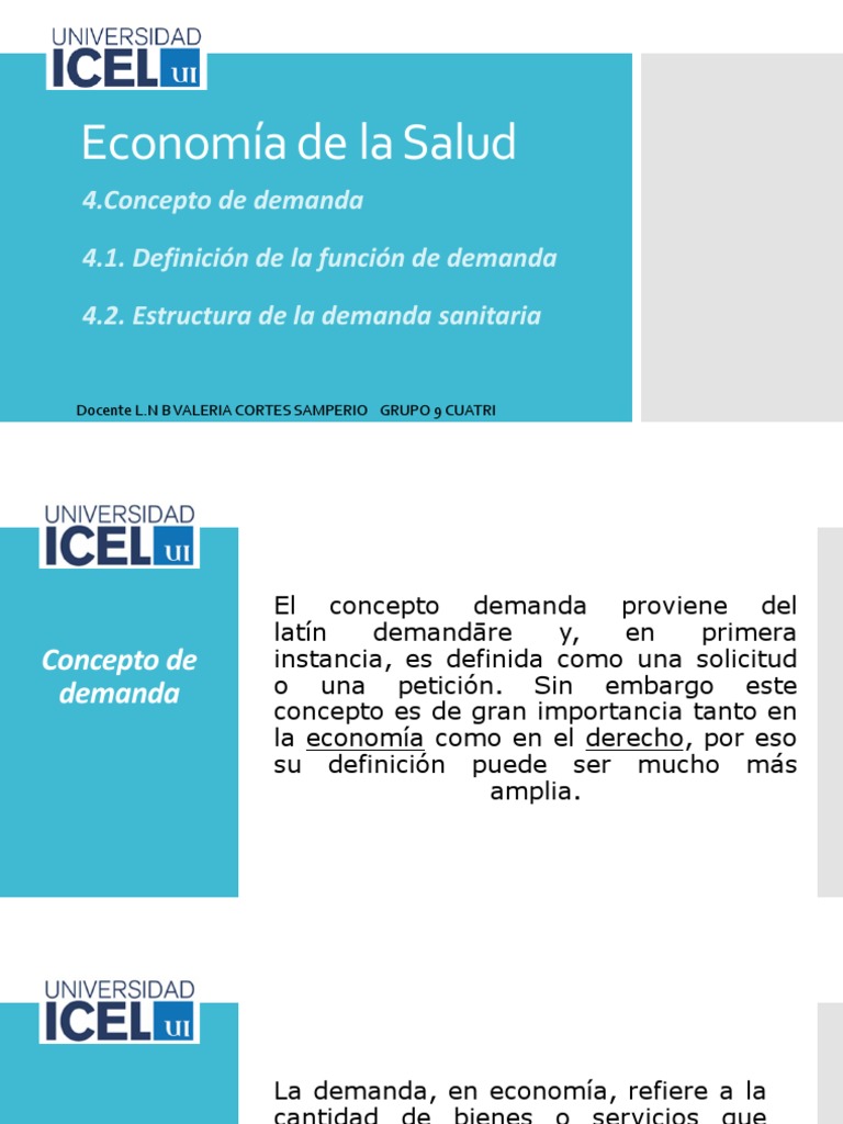 Economia de La Salud TEMA 4 Concepto de Demanda | PDF | Oferta y ...