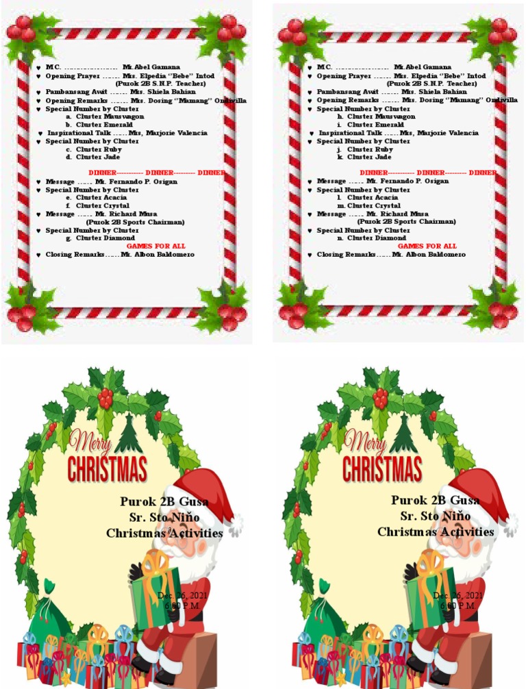 P2B Christmas Party Program PDF