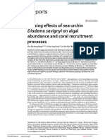 Grazing Effects of Sea Urchin Abundance and Coral Recruitment Processes