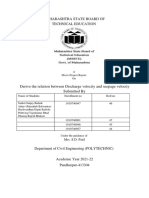 Maharashtra Board Report on Discharge and Seepage Velocities