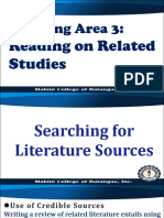 Reading Sources: Searching Literature