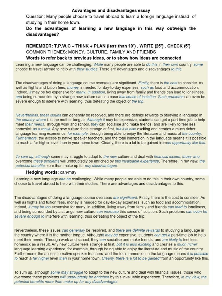 Advantages and Disadvantages Essay | PDF | Celebrity | Zoo