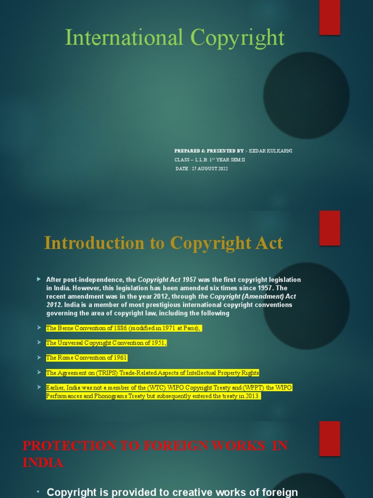 International Copyright PDF Copyright Trips Agreement