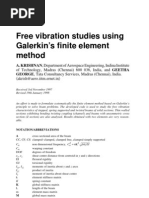 Free Vibration Studies Using Galerkin's Finite Element Method