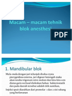 Macam - Macam Tehnik Blok Anesthesi