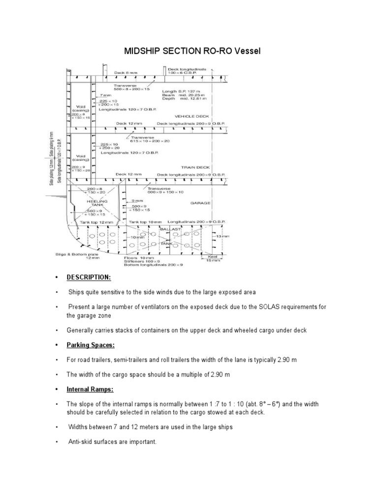 Midship Section Design of RO-RO Ships | PDF | Ships | Elevator
