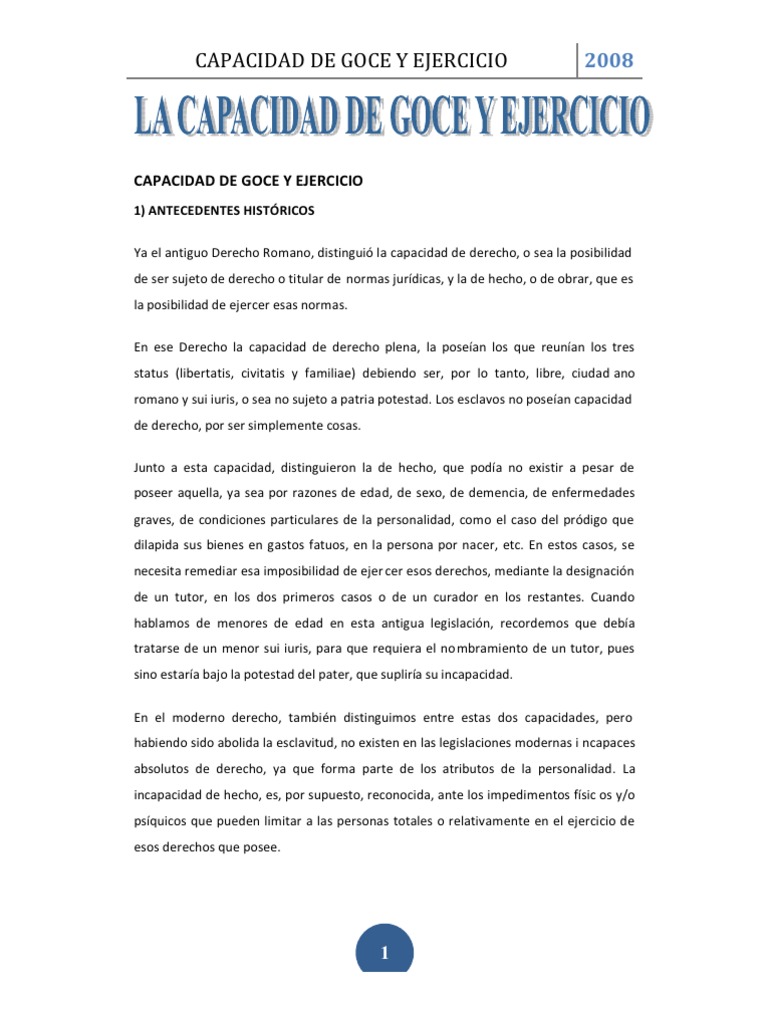 Capacidad de Goce y Ejercicio PDF