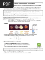 Concentration en quantité de matière | PDF | Concentration molaire | Chimie