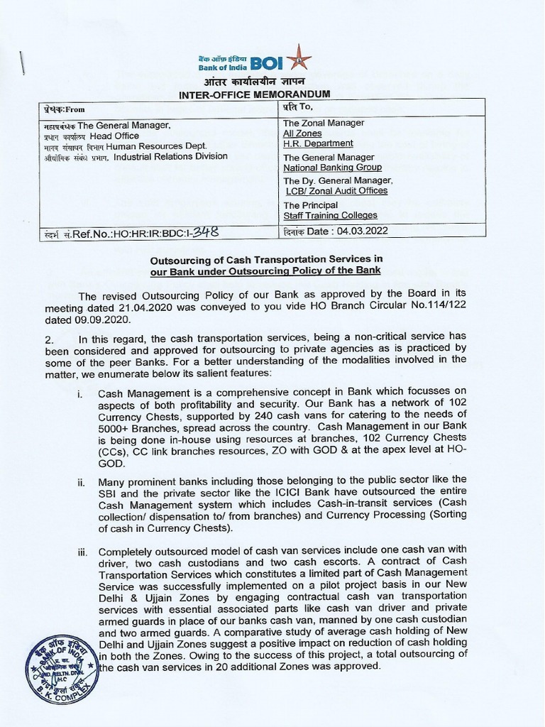 All Zones 348 Outsourcing of Cash Transportation Services PDF