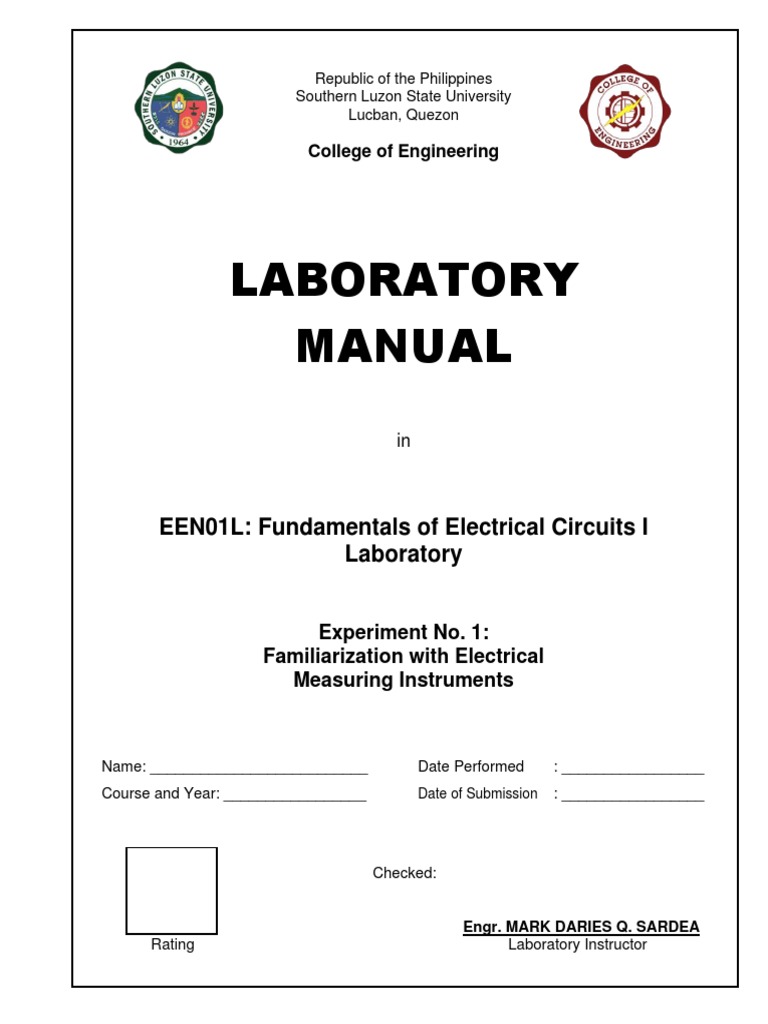 Familiarization with Electrical Measuring Instruments: An Introduction ... Circuit Diagram