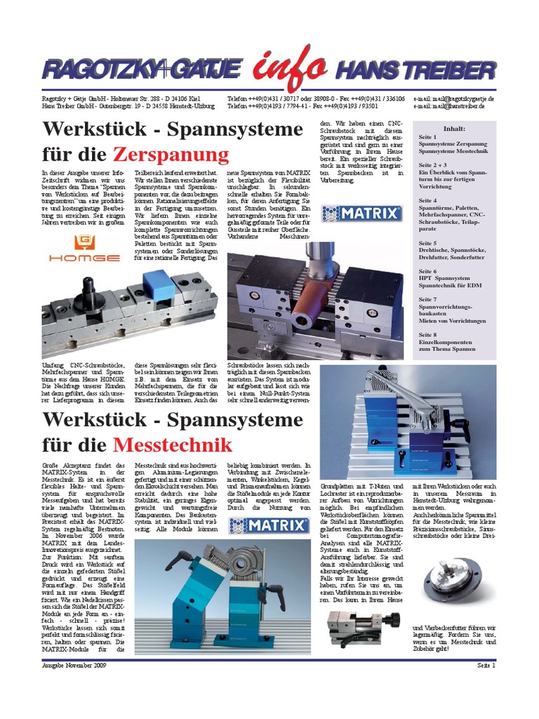 Spanntechnik Spannsysteme Info Zeitschrift | PDF