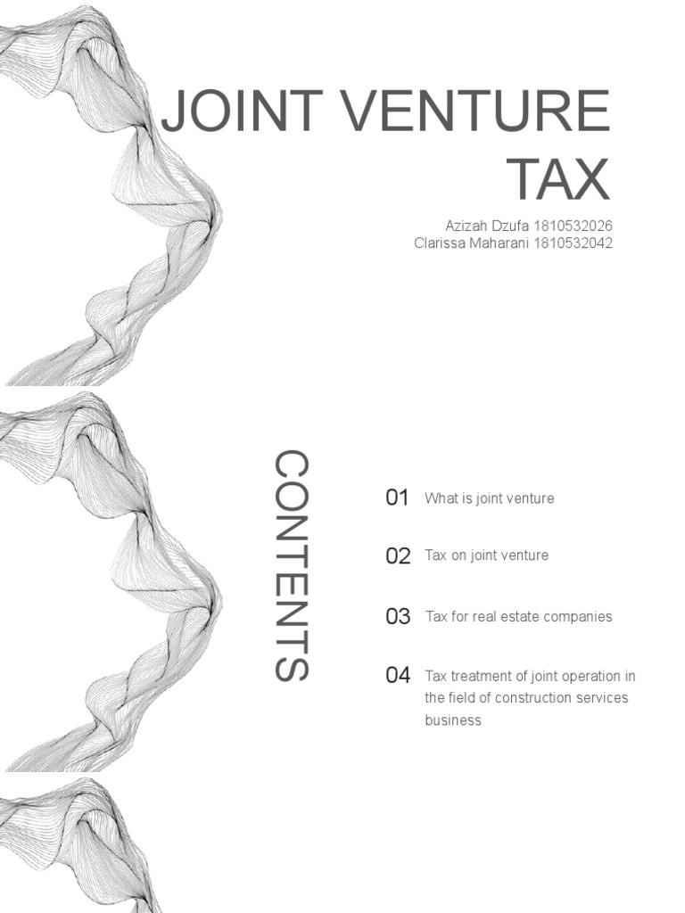Joint Venture Tax PDF Taxes Tax
