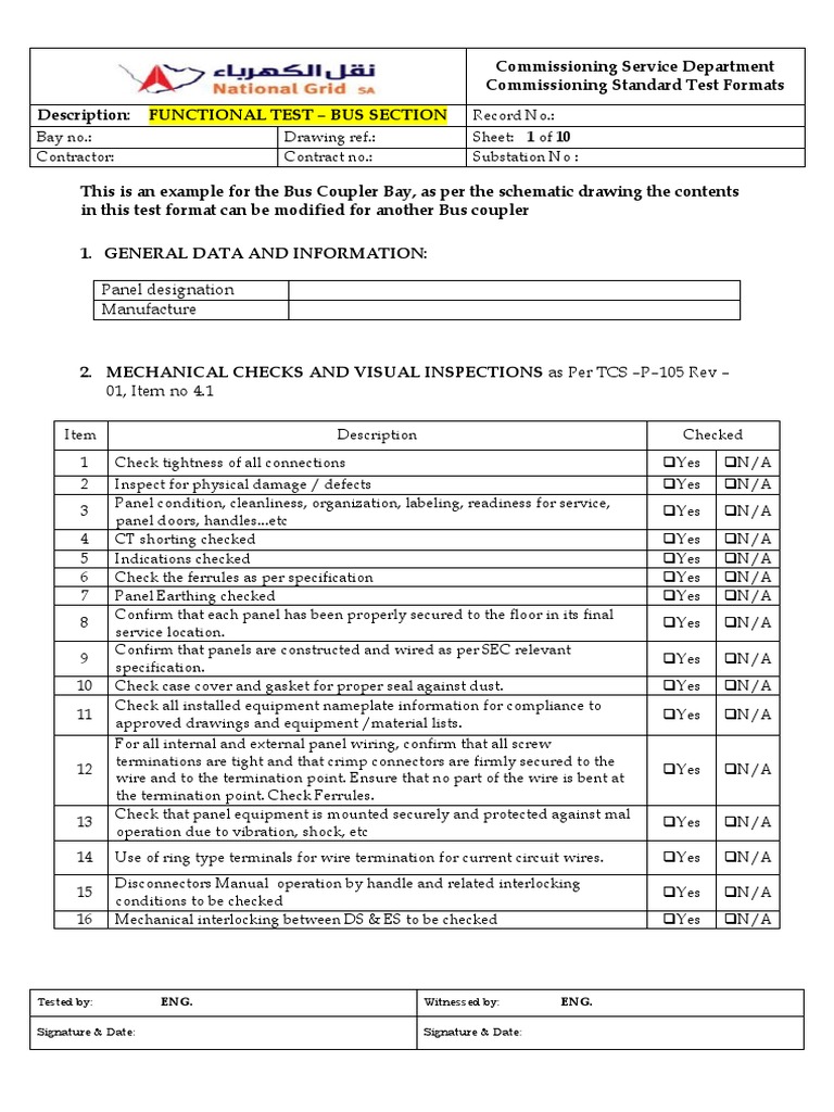LCC Bus Section Functional Test PDF Power Supply Specification (Technical Standard)