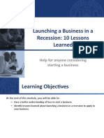 Launching A Business in A Recession: 10 Lessons Learned