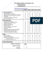 Grading Rubric Mock Interview Evaluation