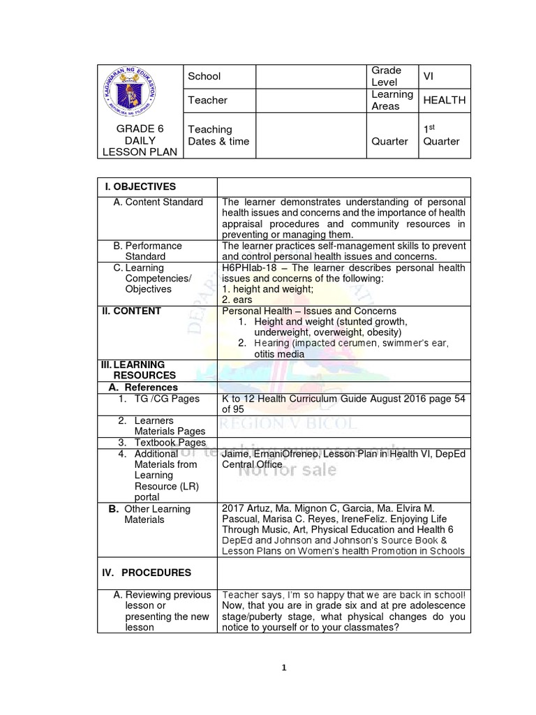 Health Grade 6 Pdf Human Eye Obesity