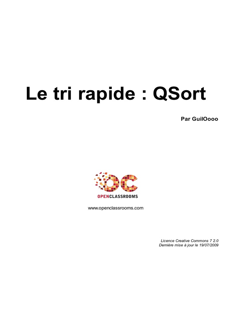 Introduction Au Tri Rapide Qsort Pdf Mathématiques Discrètes