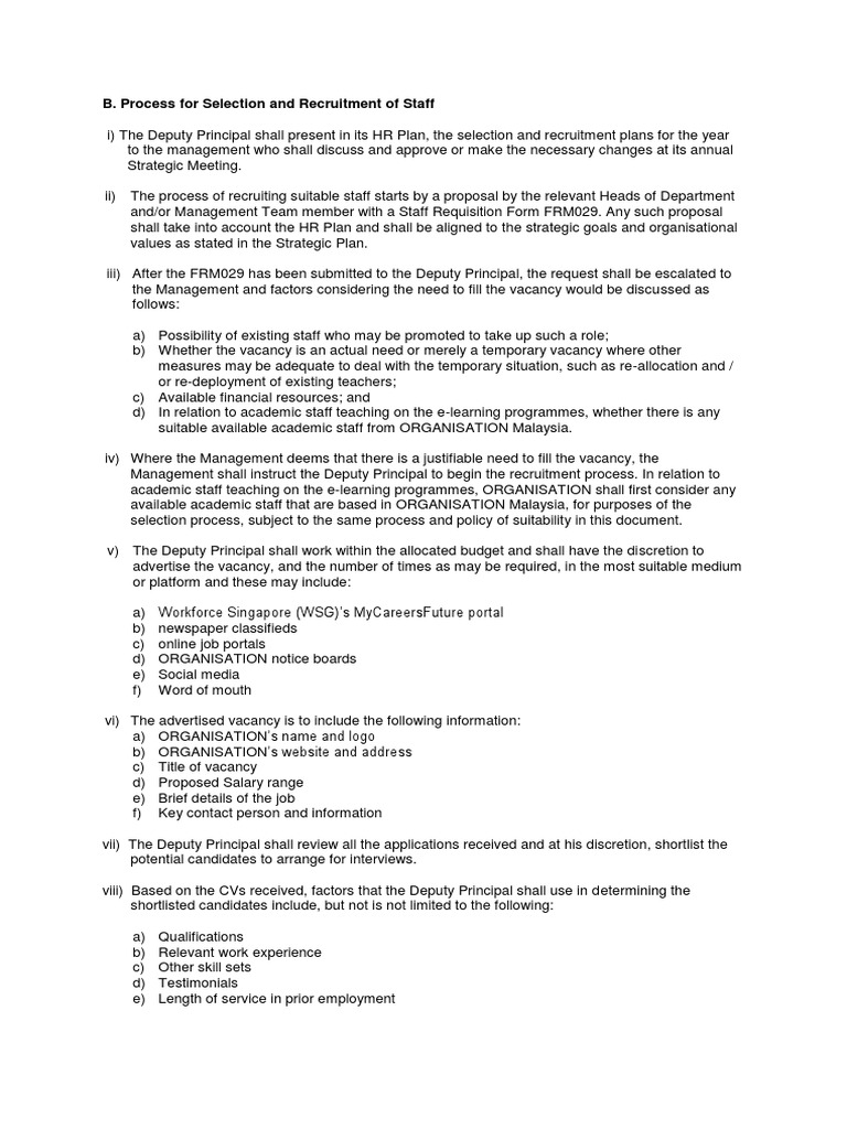 Staff Recruitment and Selection Process | PDF | Employment | Recruitment