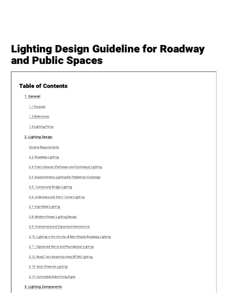 Roadway and Pathway Lighting Guidelines | PDF | Electrical Wiring ...