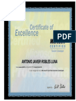 Microsoft - MCSD - MCID 2642289 - Certificate of Excellence