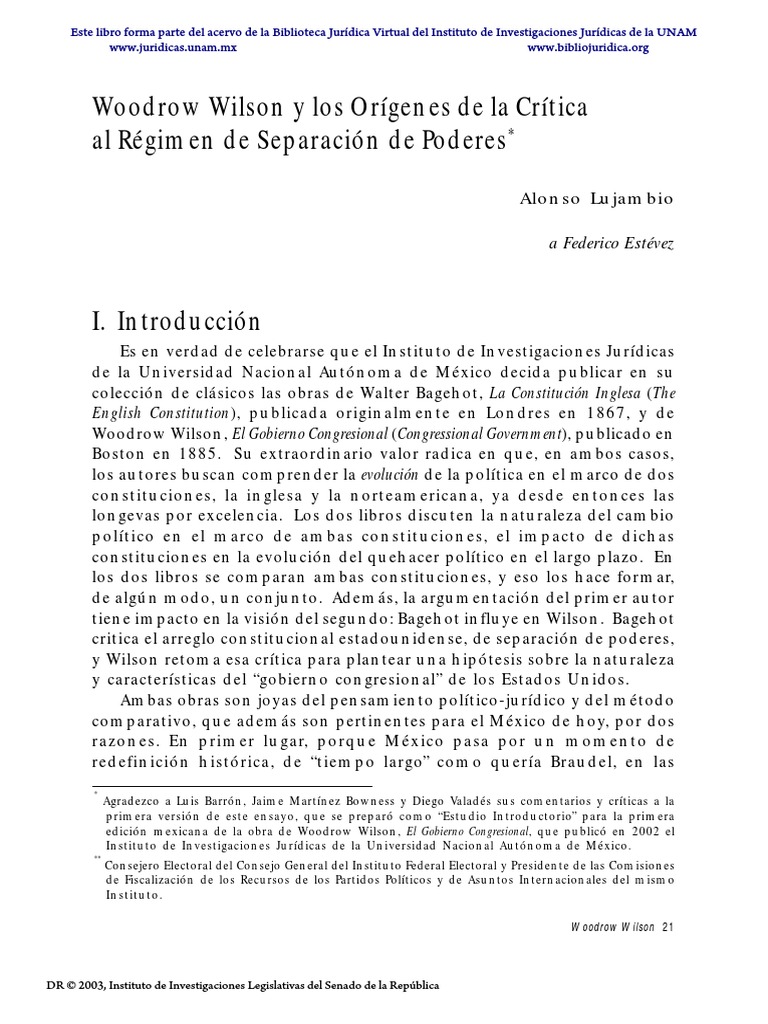 Wilson Woodrow PDF Gobierno México