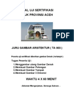 LPJK Aceh Soal Uji Sertifikasi Arsitektur Denah Potongan Tampak 3D