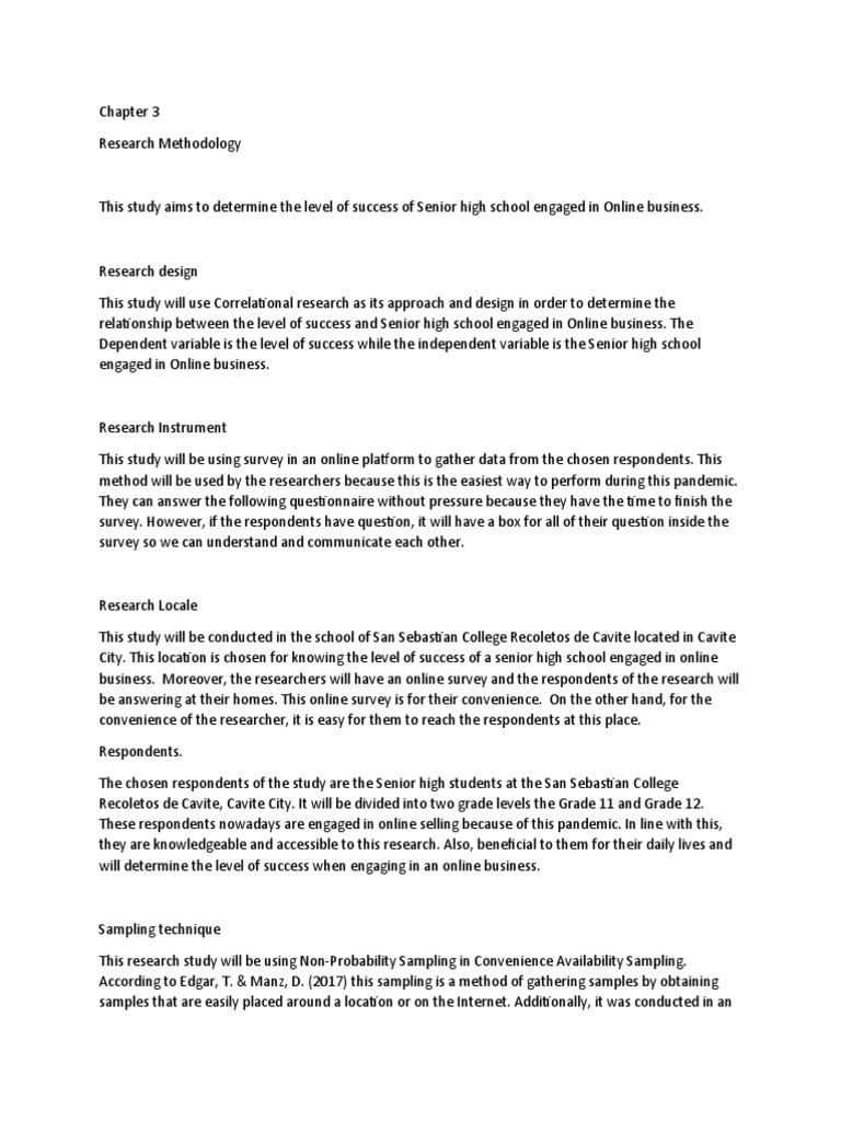 Chapter 3 RESEARCH | PDF | Survey Methodology | Sampling (Statistics)