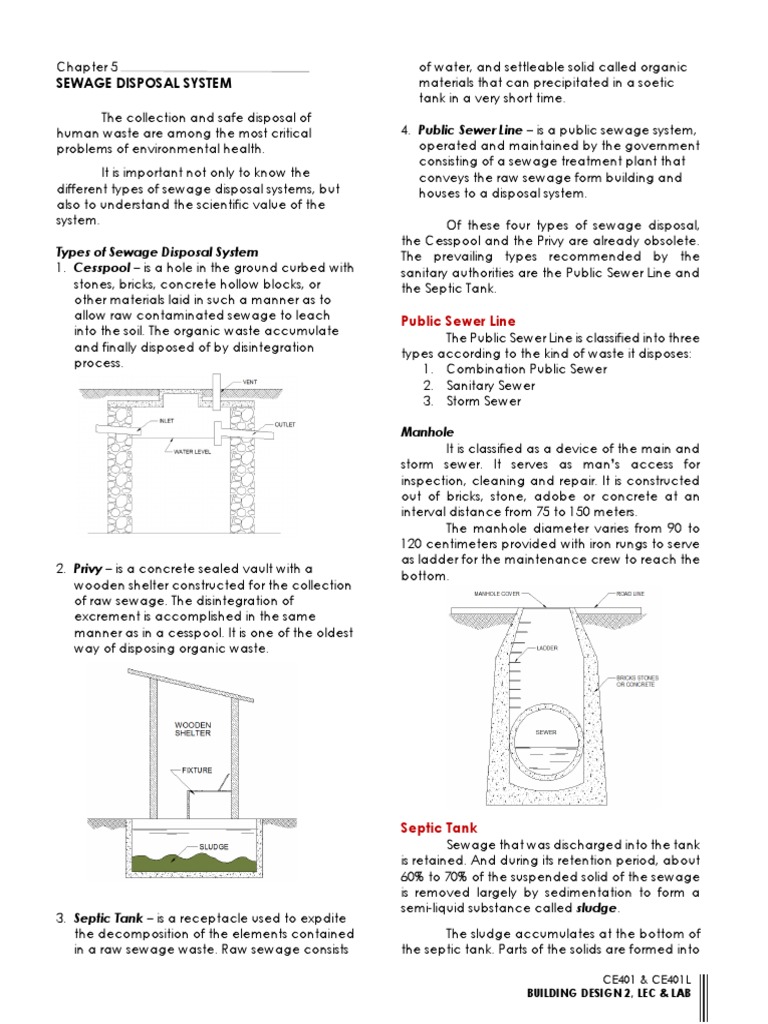 Sewage Disposal Systems Explained | PDF | Sanitary Sewer | Sewage Treatment