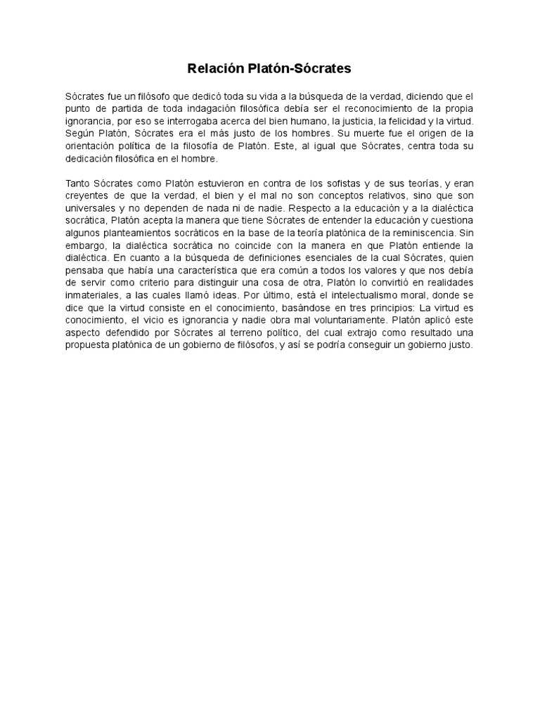 Relación Platón Sócrates Pdf