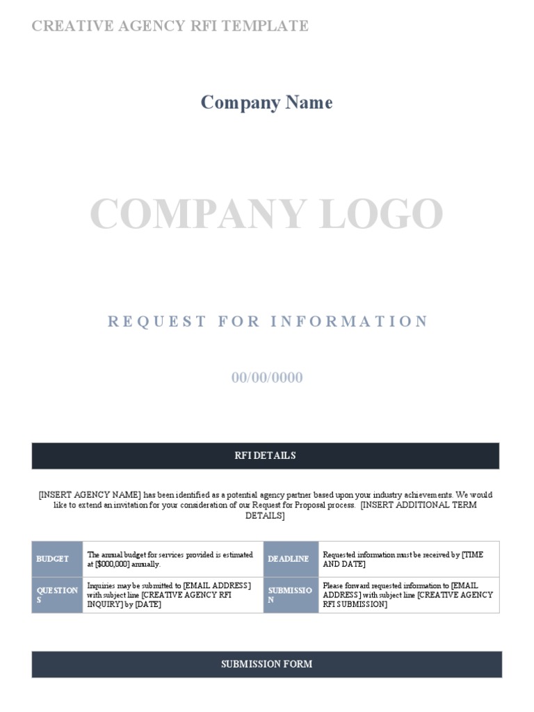 Creative Agency RFI Template | PDF | Insurance | Information