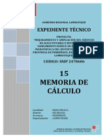 15.00 MEMORIA DE CALCULO