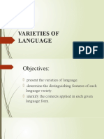 Varieties of Language