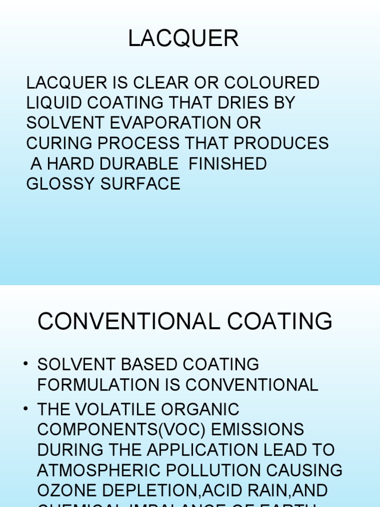 Overview of Lacquering Process | PDF | Home & Garden | Technology ...