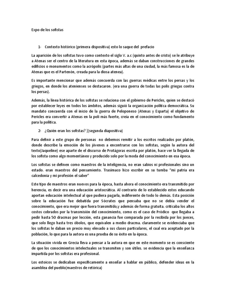 Expo de Los Sofistas | PDF | Retórica | Verdad