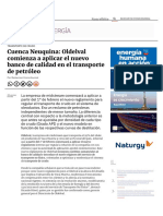 Cuenca Neuquina Oldelval Comienza A Aplicar El Nuevo Banco de Calidad en El Transporte de Petróleo - EconoJournal