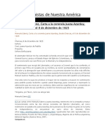 Cartas Entre Manuela Sáenz y La Coronela Juana Azurduy. Año 1825