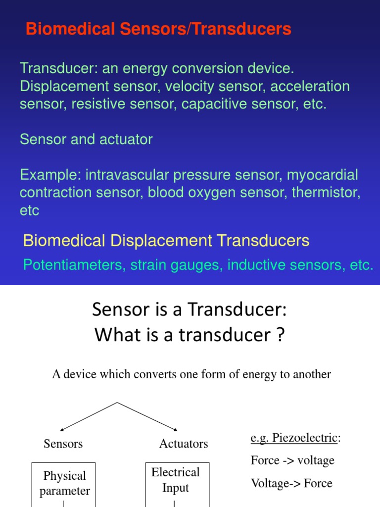 Lecture 6 Transducers PDF Inductor Sensor