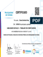 Certificado: Por Cuanto, Clarisa Deolinda Paez DNI: 24769313 Ha Participado y Aprobado