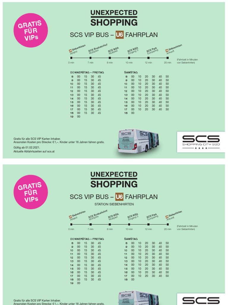 SCS Bus Fahrplan U6 | PDF