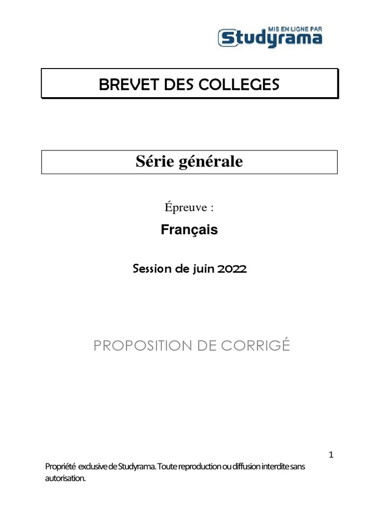 Le Lion Et Le Moucheron Brevet Corrigé Corrige Complet Brevet General Francais | PDF | Phrase | Clause