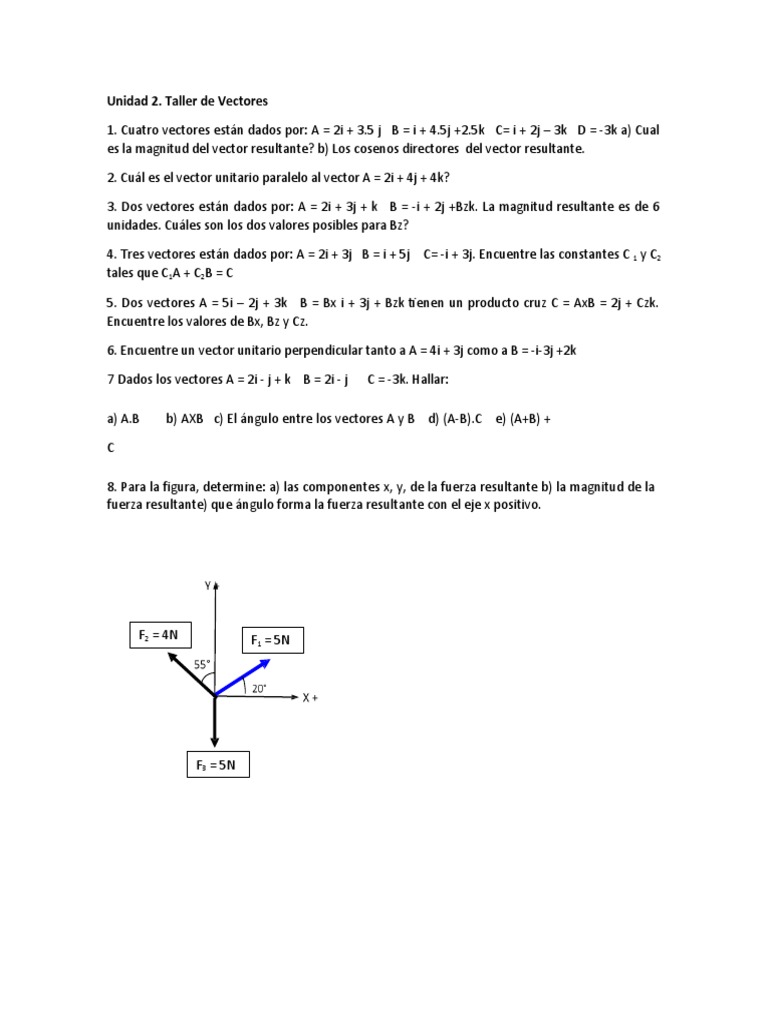 Cálculo de Fuerzas Resultantes en Vectores | PDF | Vector Euclidiano ...