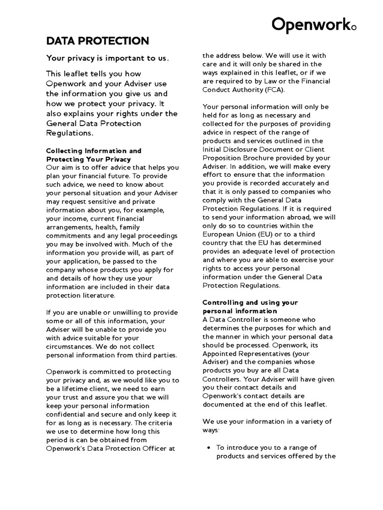 Data Protection Leaflet | PDF | Information Privacy | Privacy
