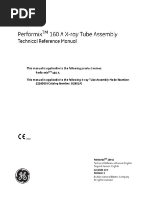 Innova 3100 PERFORMIX 160 A X-RAY TUBE ASSEMBLY - ENGLISH